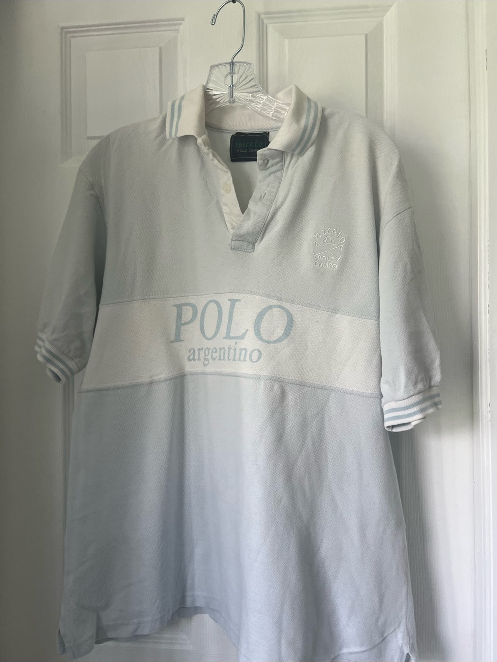 Men's Light Blue Rugby Polo ShirtArgentino - Picture 1 of 6